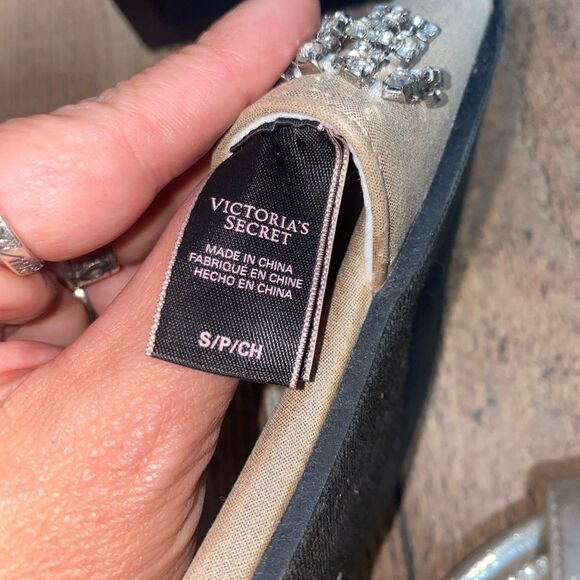 Victoria’s Secret rhinestone fringe slip on sandals - Picture 4 of 7